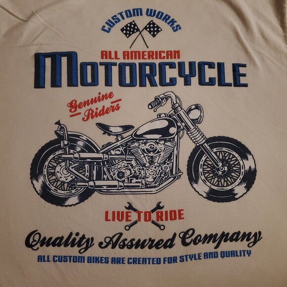 Eighth Avenue Custom Motorcycle Tee Mens XL White - Picture 4 of 4